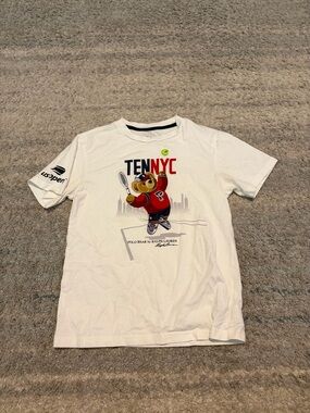 Polo Ralph Lauren US Open Tennis Bear Shirt Boys Small 6-8 TENNYC White Tee